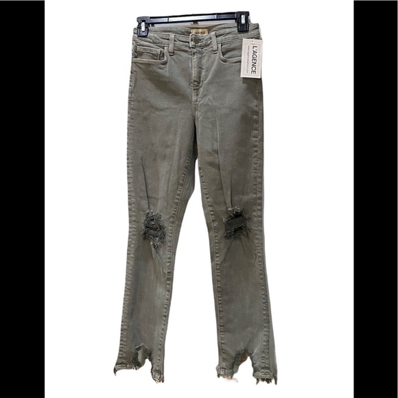 ❌sold L’AGENCE High Line High-rise Skinny Distressed Jeans Vineyard Sz 25 NWT - Picture 2 of 3